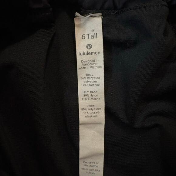 Lululemon Running Shorts Black 6 Tall - Picture 3 of 3